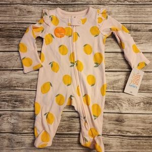 Carters pink and yellow lemon sleeper. Newborn
